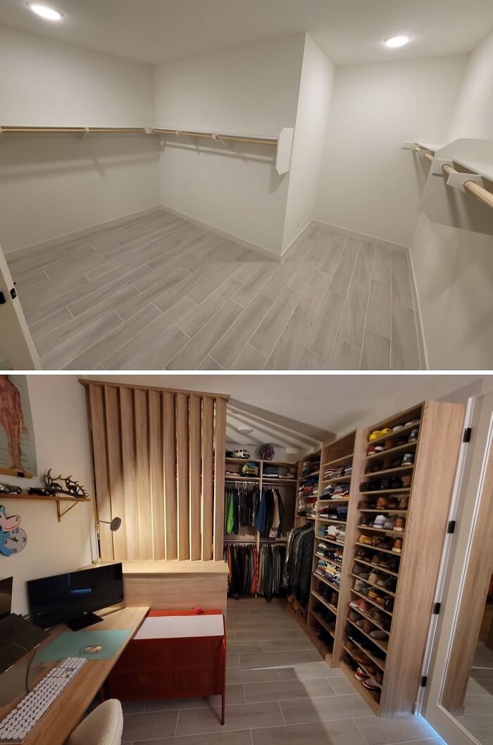 Spacious beautifully decorated homes with modern closets and organized shelves inspiring living space upgrades.