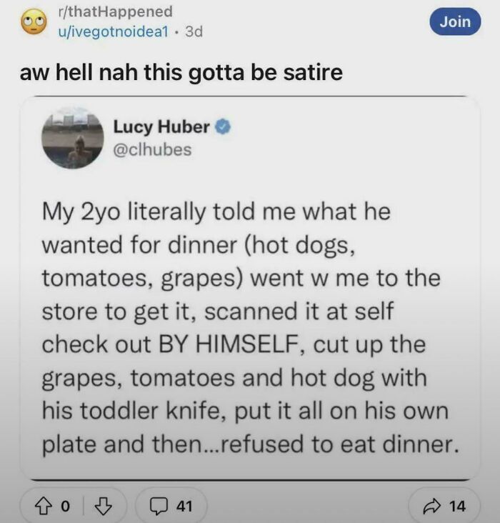 Screenshot of an online group calling out people who question every story and never believe anything shared.