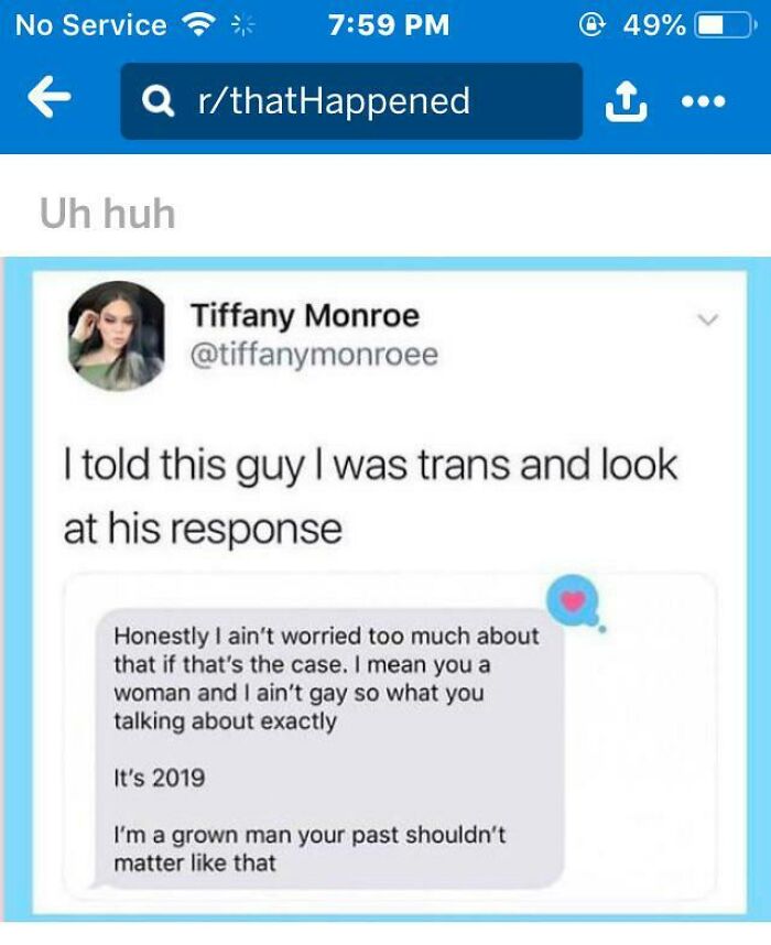 Screenshot of an online group call out discussing people who question every story and never believe anything.