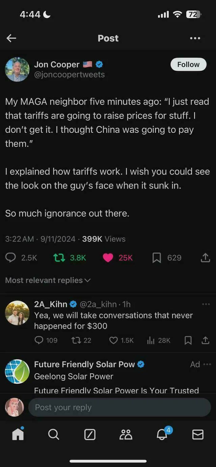 Screenshot of an online group call out people who question every story and never believe anything on Twitter.