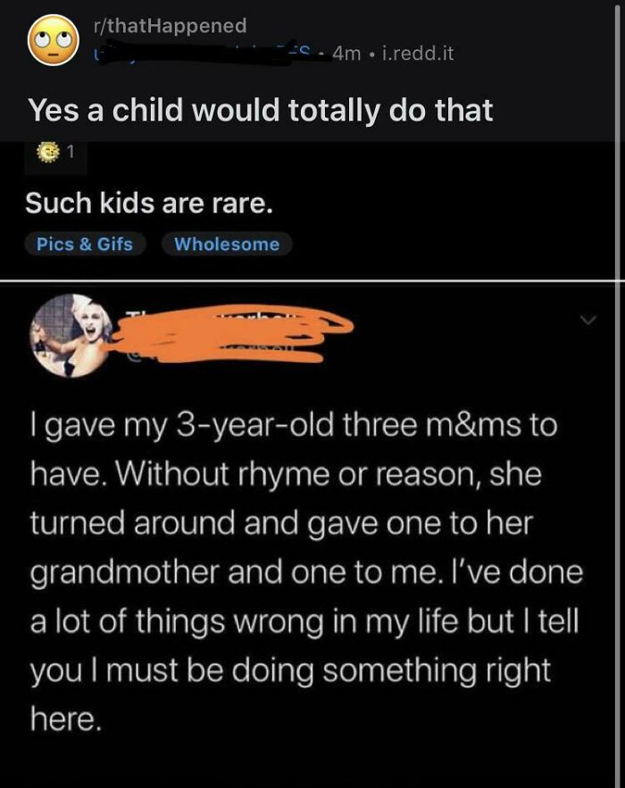 Social media post showing a story shared in an online group calling out people who question every story.