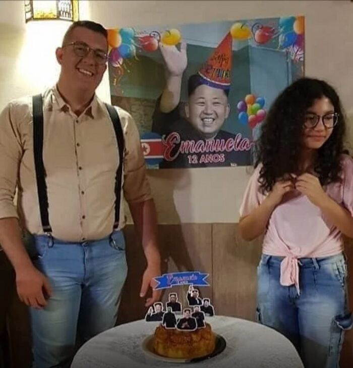 Two teens celebrate with a unique birthday cake and colorful balloons, showcasing moments from Spill Now photos.