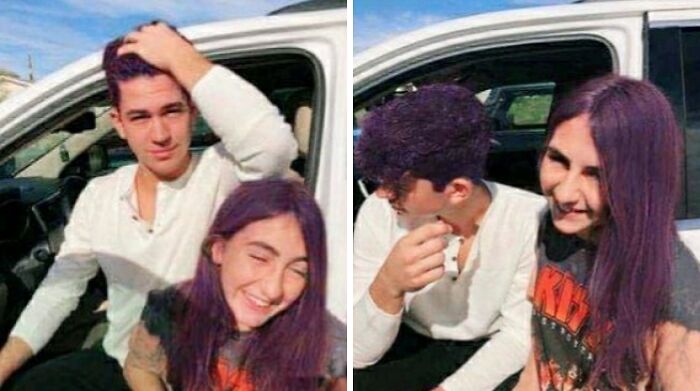 Two siblings smiling and enjoying time together by a car, showcasing grateful sibling moments and bonding.