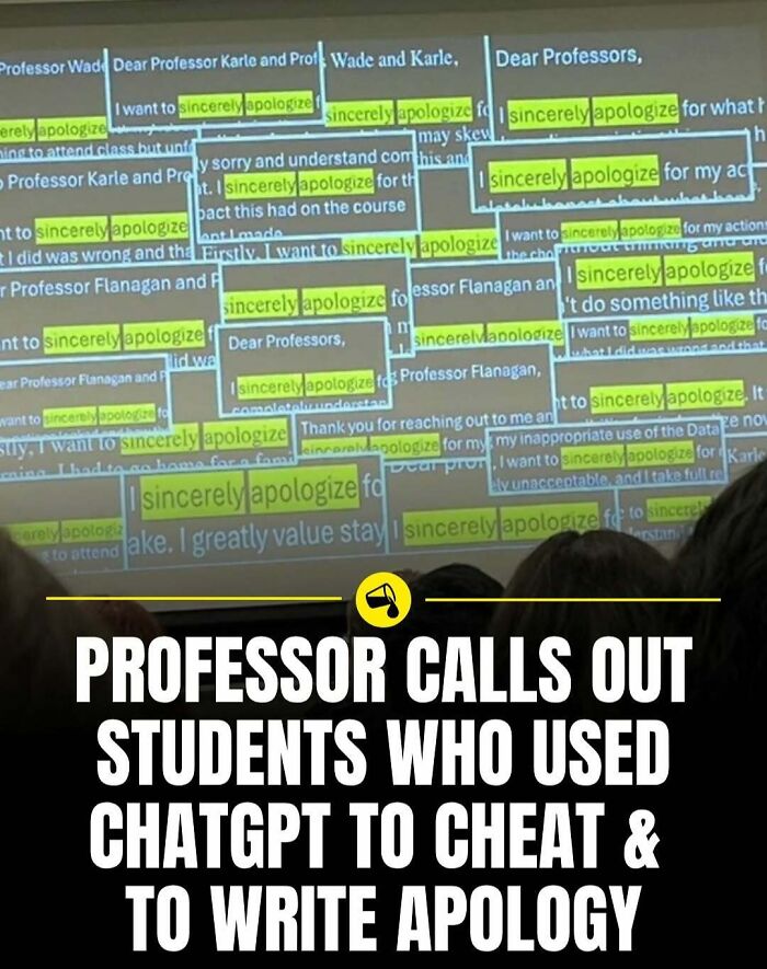 Professor calls out students who used ChatGPT to cheat and write apology letters about cheating incident.