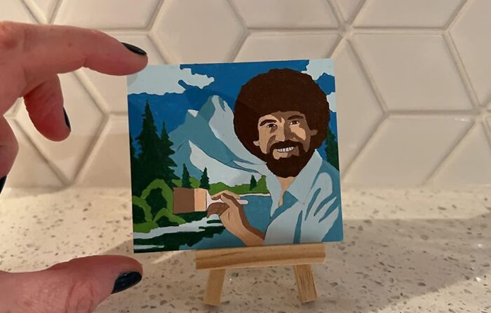  You Can Finally Create A Masterpiece With Zero Chance Of 'Happy Accidents' Thanks To This Mini Bob Ross Paint By Numbers 