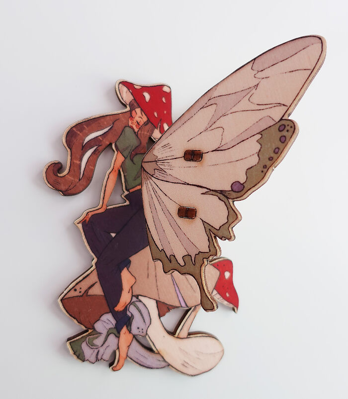 I Turn My Illustrations Into Small Wooden Fairies, And Each One Has Its Own Magical Personality