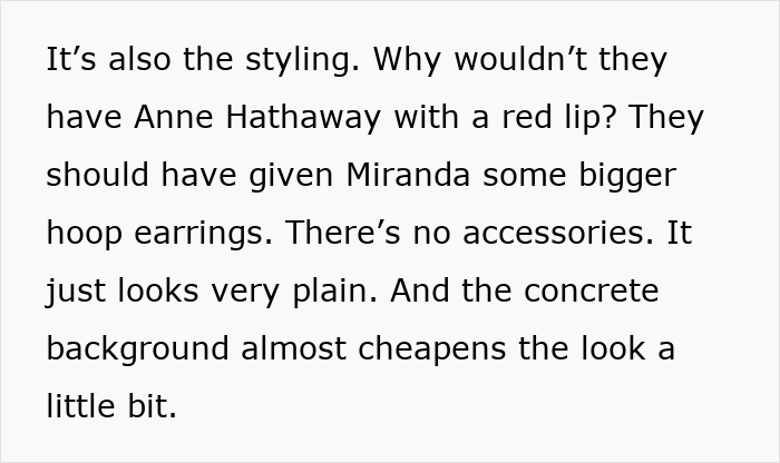 Text discussing styling choices in modern movies and how millennial gray tones make films look plain and cheap.