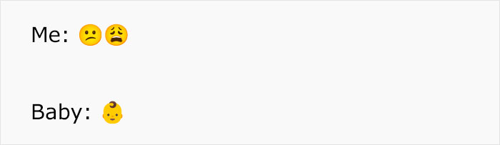 Person showing worried expressions next to baby emoji, illustrating theme park worker left carrying unknown baby scenario.