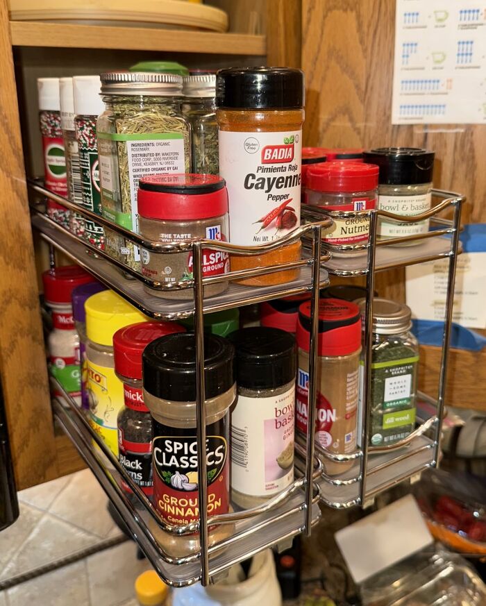 Rotating spice rack filled with various seasonings and herbs, a popular viral product TikTok users love to buy.