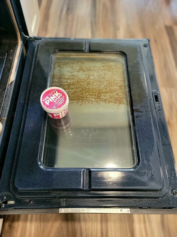 The Mysterious, Caked-On Gunk At The Bottom Of Your Oven That You Were Hoping Would Just Magically Disappear Is About To Have A Very Bad Day With The Pink Stuff 