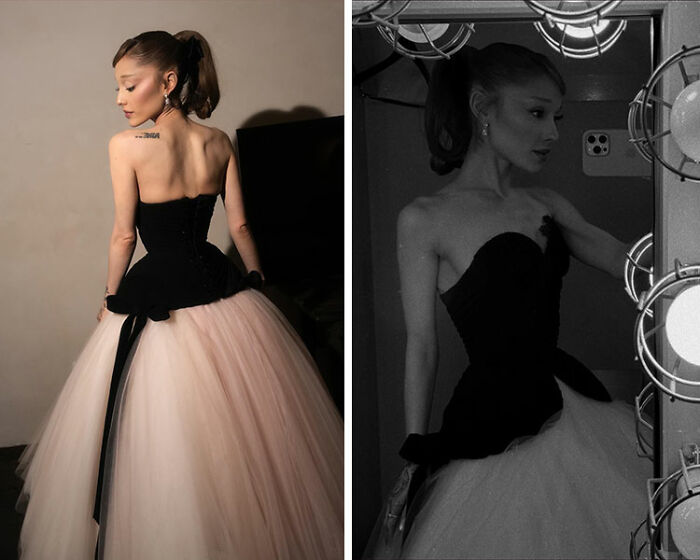 Ariana Grande before and after shots sparking fan speculation about a specific type of plastic surgery.