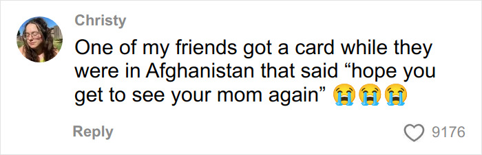 Comment from Christy sharing a funny and savage letter a U.S. soldier received from a kid while in Afghanistan.
