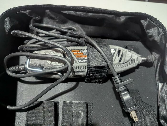 Corded rotary tool inside a black carrying case showcasing Cyber Monday tech deals for weekend savings.