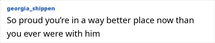 Text post by user georgia_shippen expressing pride in someone being in a better place than before amid Alison Sudol and David Harbour backlash