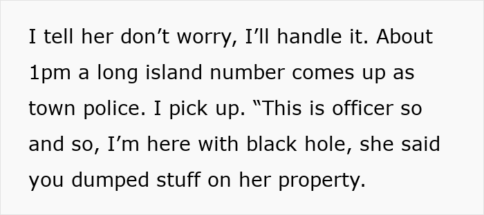 Text conversation about a dispute involving an inherited tractor, with mention of police called over property issues.