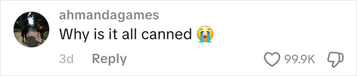 Comment on social media expressing confusion about wild American food creations, featuring a crying emoji and high engagement. Comment on social media expressing confusion about wild American food creations, featuring a crying emoji and high engagement.