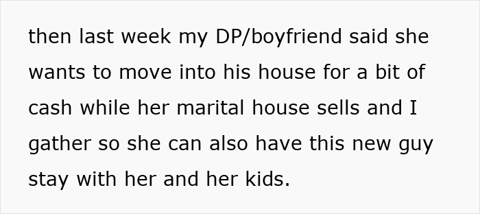 Text showing a boyfriend planning to host a newly single friend, causing the girlfriend to feel uneasy about sleeping arrangements.