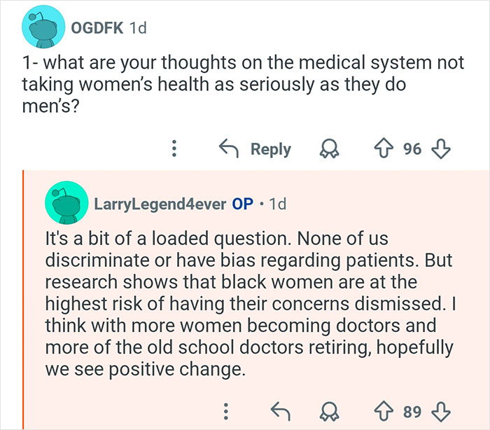 Reddit Q&A with doctors discussing bias in medical system and challenges in women's health concerns.