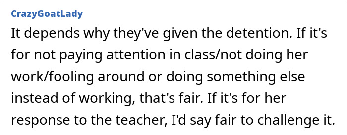 Comment on autistic teen punished by teacher for not reading sarcasm, discussing fairness of detention in online forum. Comment on autistic teen punished by teacher for not reading sarcasm, discussing fairness of detention in online forum.