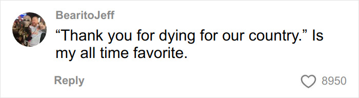 Screenshot of a social media comment where a user shares a favorite hilarious and savage letter kids send to U.S. soldiers.