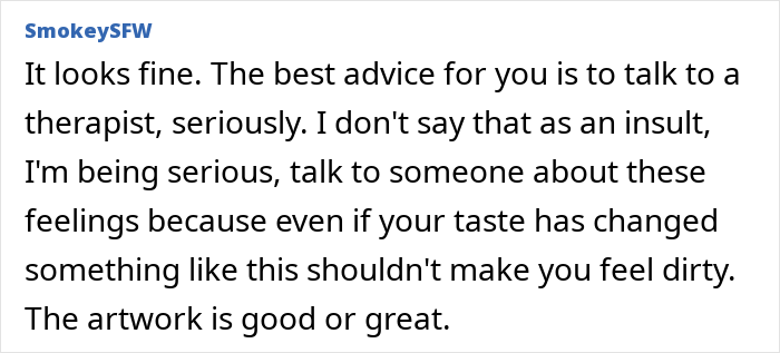 Screenshot of an online post showing a man&rsquo;s emotional tattoo regret and depression advice going viral.