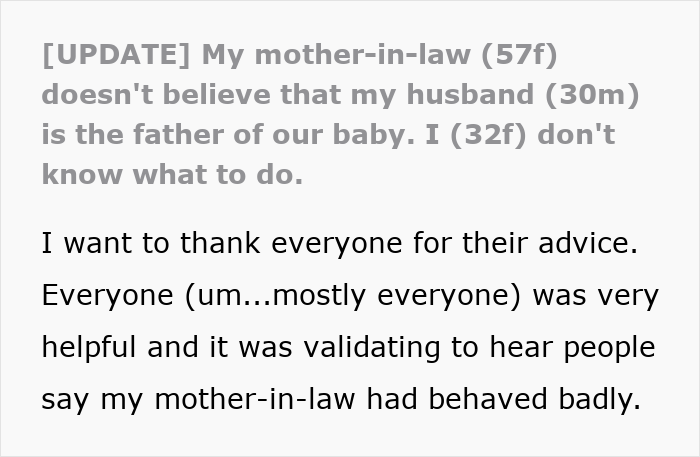 Text screenshot showing a woman&rsquo;s post about Indian grandmother demanding DNA test over baby being too pale to be her son&rsquo;s child.