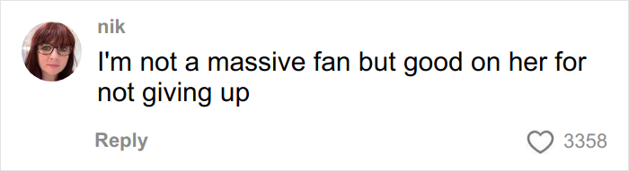 Screenshot of a social media comment praising Kim Kardashian's persistence despite failing the bar exam multiple times. Screenshot of a social media comment praising Kim Kardashian's persistence despite failing the bar exam multiple times.