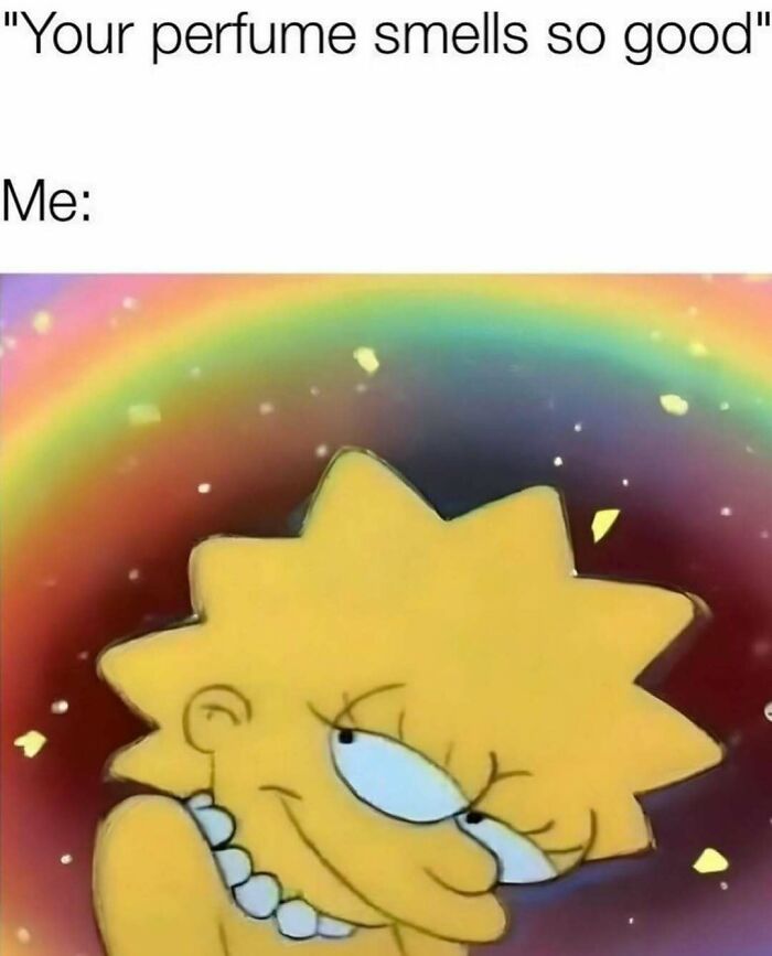 Lisa Simpson smirking with a colorful background, humorous makeup and fashion meme capturing diva life attitude.