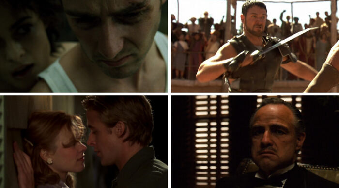 Four scenes from popular movies featuring intense and dramatic moments in this choose one lose the rest poll.