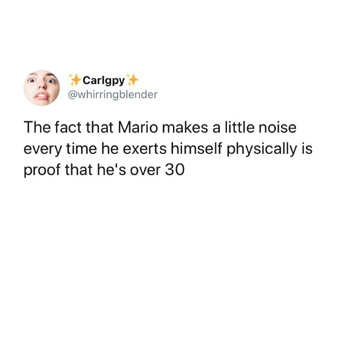 Funny meme for dads who just want to game showing Mario making noise as proof he's over 30 years old.