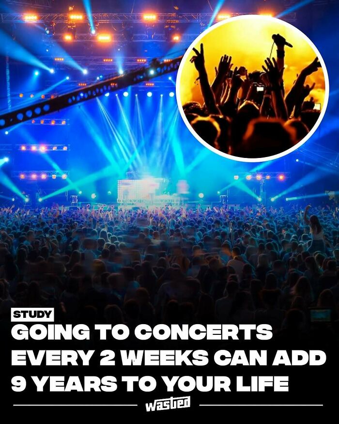 Crowd enjoying a concert with bright stage lights, highlighting fun facts shared by 18.2M people who follow this page.