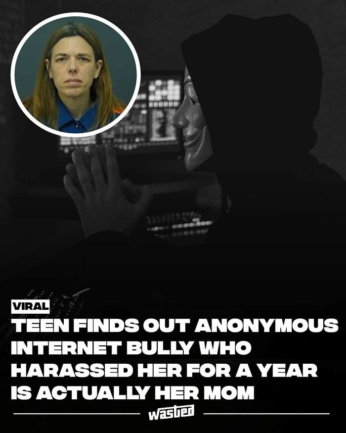 Anonymous internet bully revealed in dark room setting with computer, highlighting viral fun facts and new things followers learn.