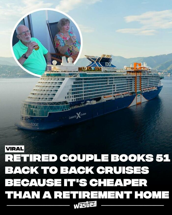 Retired couple enjoying multiple cruises, an example of fun facts shared by 18.2M people who love to learn new things.