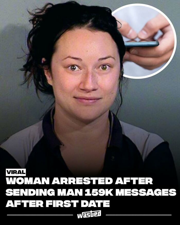 Woman arrested after sending 159K messages, featured on popular page where 18.2M people learn fun facts and see new things.