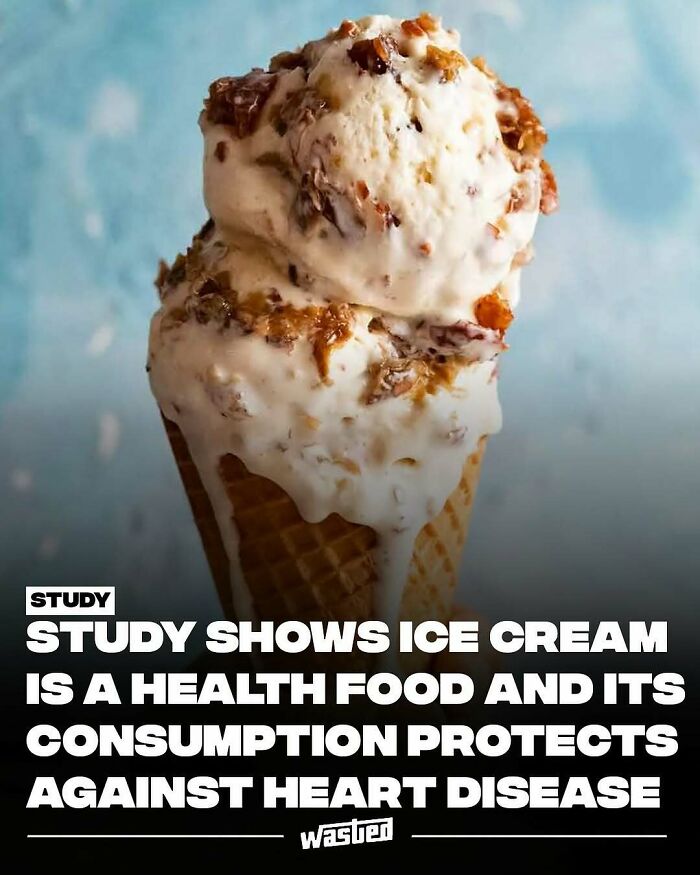Ice cream cone melting with crispy toppings, shared by a page 18.2M people follow to learn fun facts.