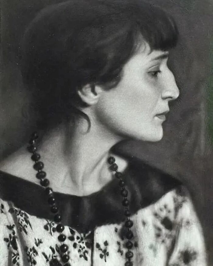 Black and white portrait of a woman in profile, representing overlooked women in history and their achievements.