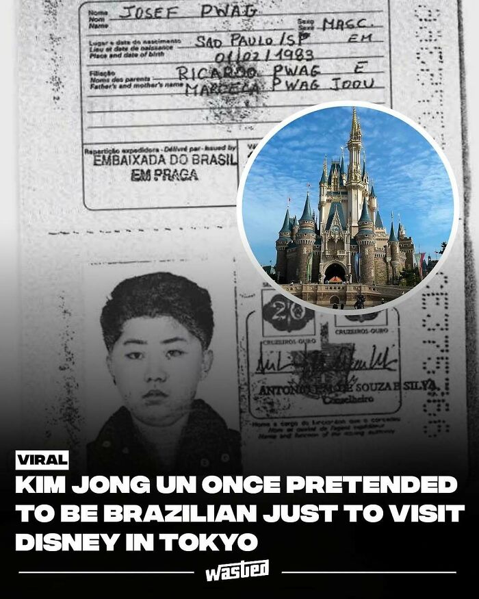 Old passport photo and document with a castle image, sharing fun facts to engage 18.2M people who follow this page.