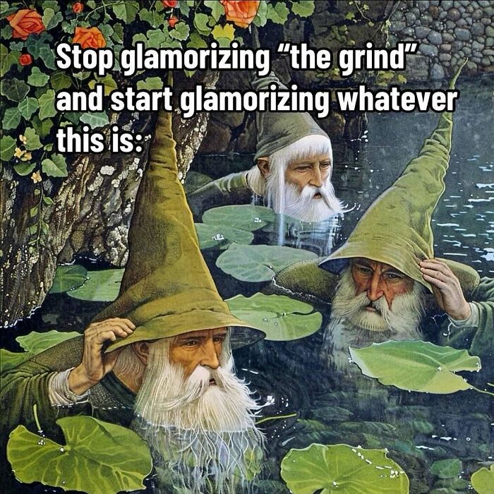 Whimsical meme with old wizards in water, offering entertaining posts and memes to fight boredom and sadness.