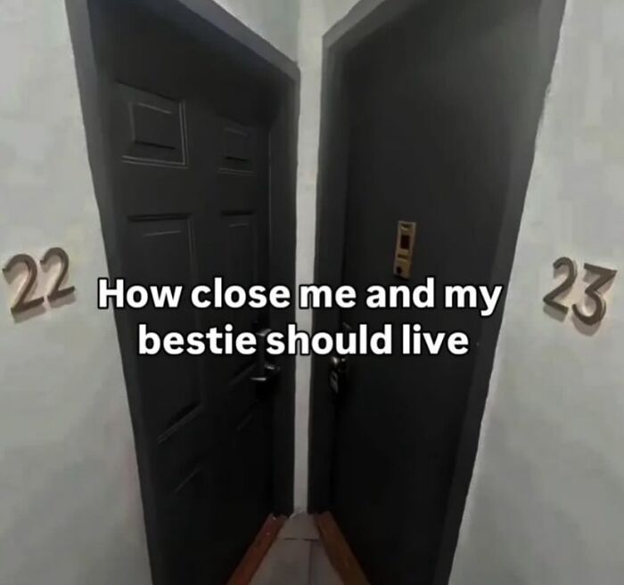 Two black doors labeled 22 and 23 side by side illustrating entertaining posts and memes to fight boredom and sadness.