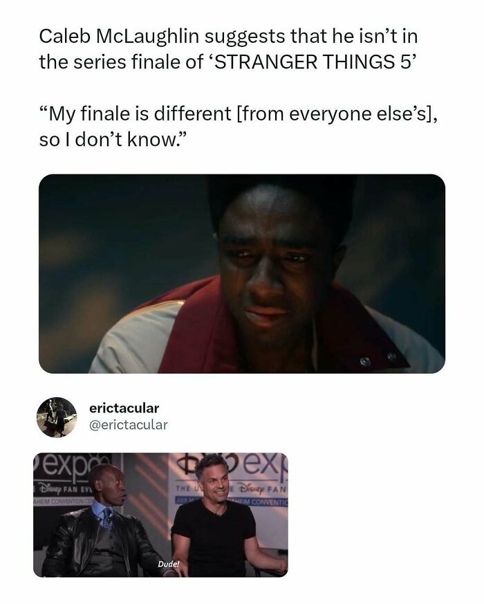 Sad actor from Stranger Things meme paired with a funny reaction GIF, showcasing movie memes that hit harder than films.