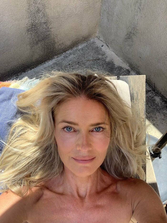 Paulina Porizkova, 60, with natural look and bare shoulders embracing perfect imperfections in unfiltered underwear photos. Paulina Porizkova, 60, with natural look and bare shoulders embracing perfect imperfections in unfiltered underwear photos.