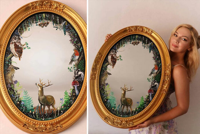 I Paint On Mirrors And Transform Them Into Fairytale Artworks