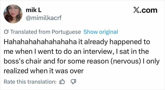 Tweet screenshot showing a user sharing a nervous moment related to the hidden test therapists use to judge you.