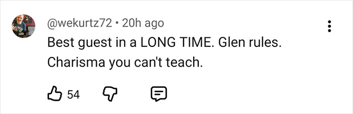 Comment on social media praising Glen Powell's charisma and popularity, highlighting his viral blunder in Hollywood.