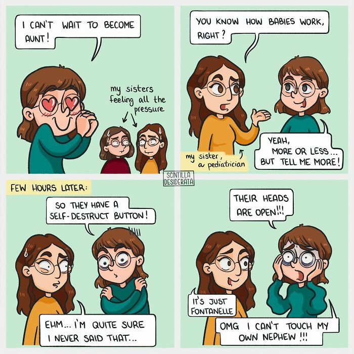 Relatable comics illustrating the funny side of everyday family moments with humorous and charming characters.