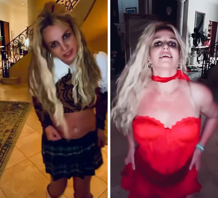 Britney Spears looks unrecognizable with long blonde hair and bold outfits as her family asks for help.