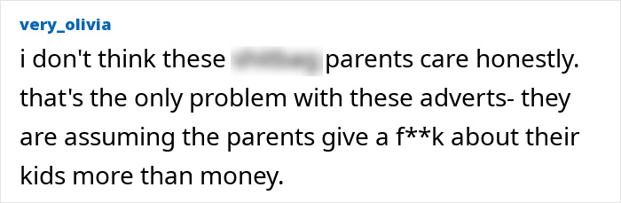 Comment expressing skepticism about parents posting online, highlighting concerns about priorities over children's privacy. Comment expressing skepticism about parents posting online, highlighting concerns about priorities over children's privacy.