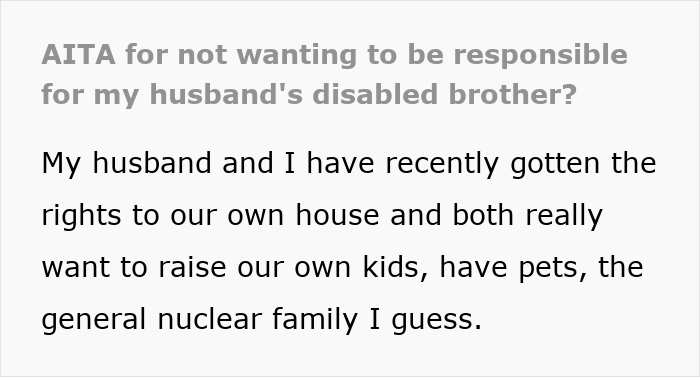 Text excerpt about a man struggling with caring for his disabled brother and family responsibilities discussed online. Text excerpt about a man struggling with caring for his disabled brother and family responsibilities discussed online.