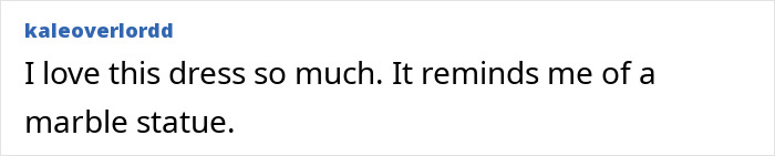 Comment on Jennifer Lawrence's diaper dress, expressing admiration and comparing it to a marble statue.