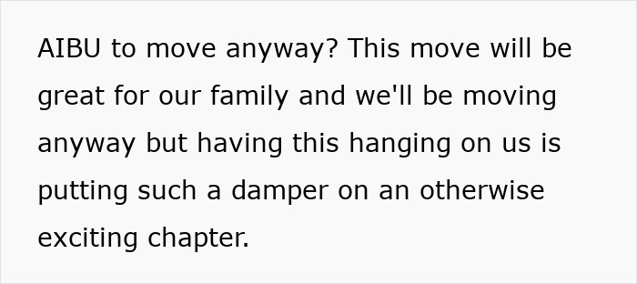 Text post with a family discussion about a couple planning to move for daughter's job amid tension with mother-in-law accusing her of stealing son.